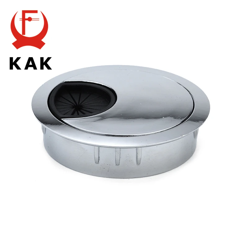 KAK Zinc Alloy Desk Wire Hole Cover Base Computer Grommet Table Cable Outlet Port Surface Line Box Organizer Furniture Hardware