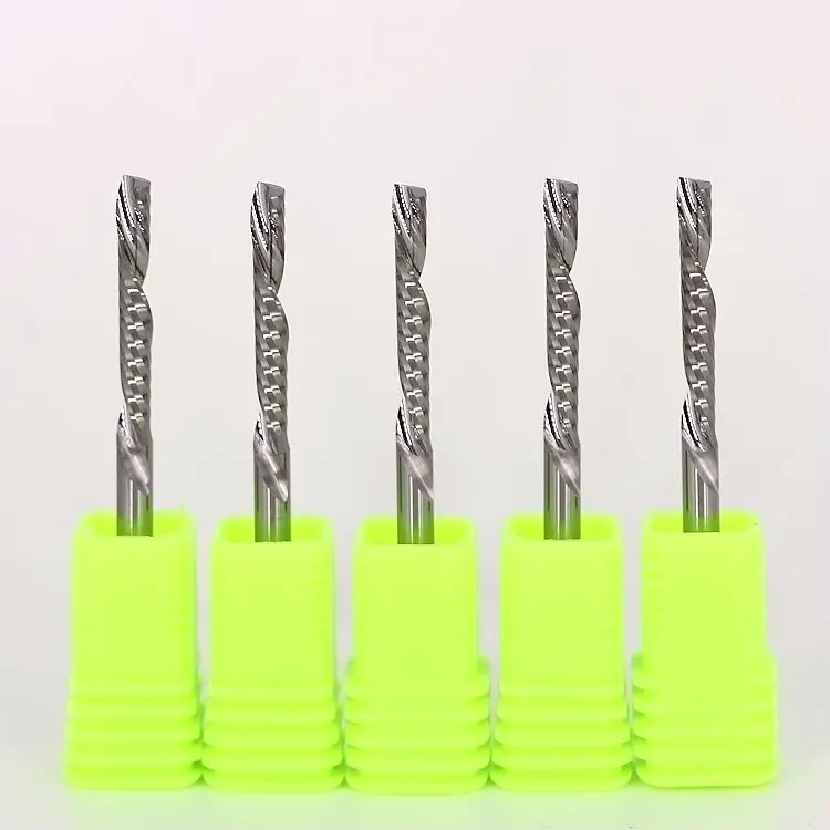 10pc 3.175X12 17 22mm Down Cutters,Left handed 1Flute single End Mill Carbide Cutting Tools Bits Machining Acrylic/Woodworking