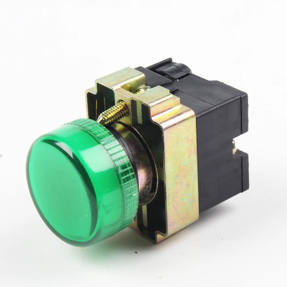 1Pc 22Mm XB2-BV63 XB2-BV64 Led Lampje Pilot Light 380V Directe Type Groen Rood