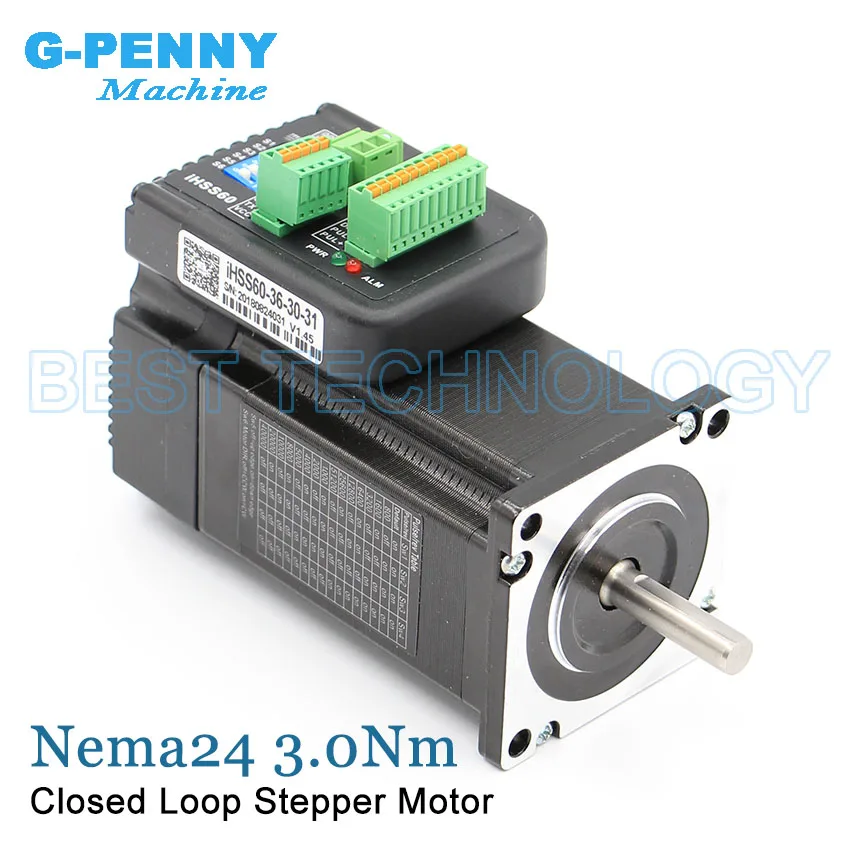 3.0Nm Closed Loop Stepper motor with driver 5.0A 428Oz-in 36v D=8mm Integrated Stepper-Servo Motor & drive 60x85mm iHSS60-36-30