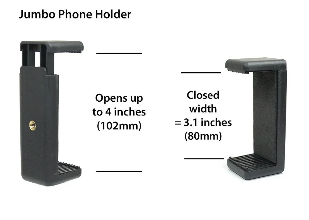 2X soporte Jumbo para teléfono y juego de adaptador para teléfonos con zapata caliente. Configuración completa con 2 estilos de adaptadores de tornillo (1/4 "- 20). (2x H de teléfono