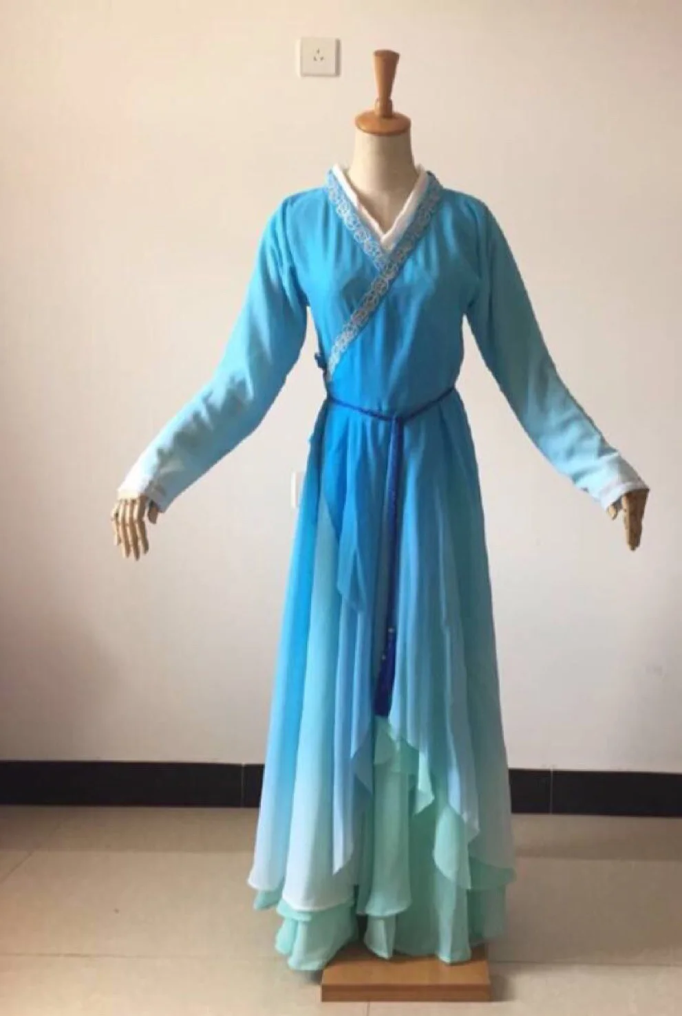 3 designs Bi Yao Blue Embroidery Women's Costume Lovely Fairy Costume Female for 2016 Newest TV Play Zhu Xian Qing Yun Zhi