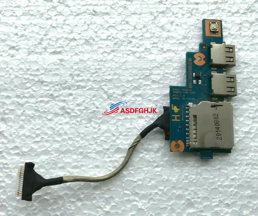 

Original FOR Samsung NP455 455R4J USB SD Reader Power Button Port Board w/ Cable BA92-14261A Full TESED OK