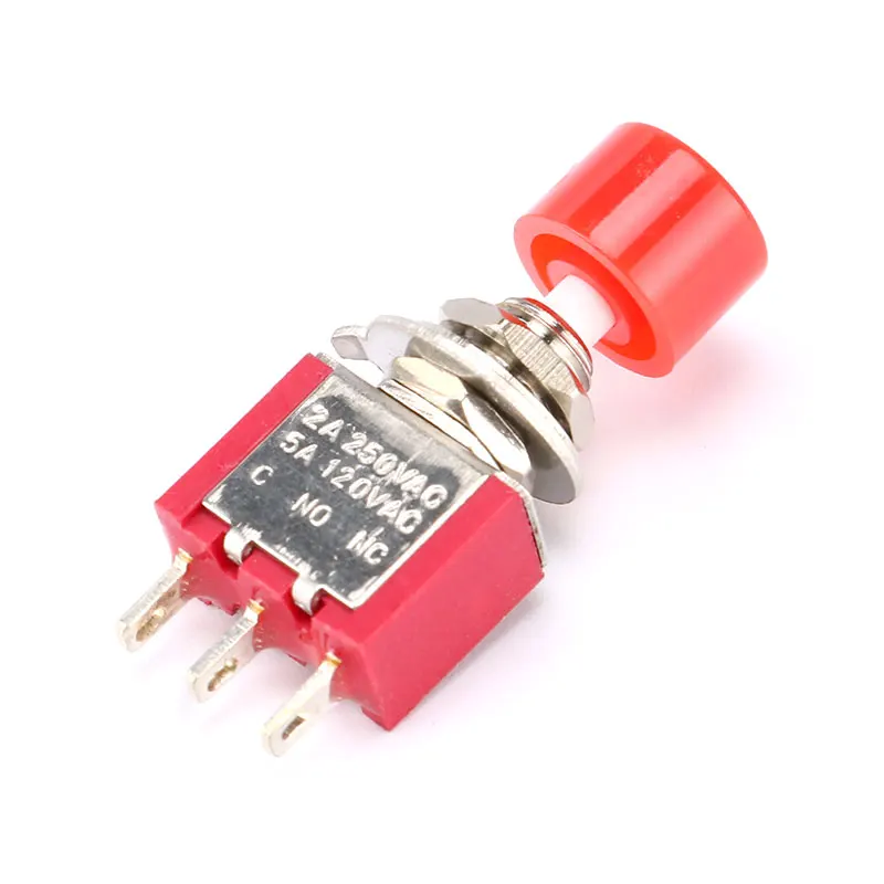 1 Pcs 3Pin C-NO-NC 6mm Mini Momentary Automatic Return Push Button Switch ON-(ON) 2A 250V AC/5A 120V AC Toggle Switch Wholesale