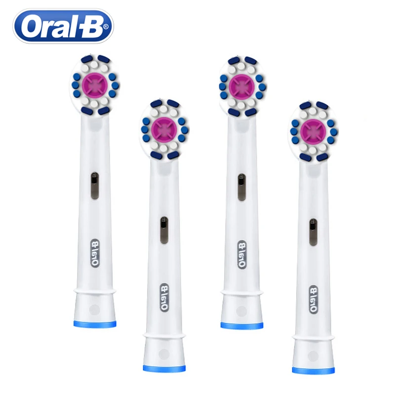 Oral B-EB18 Replacement Brush Heads, 3D White, Quick Teeth Whitening, Remover Placa Dente, Oral Clean, Escova de Dentes Elétrica