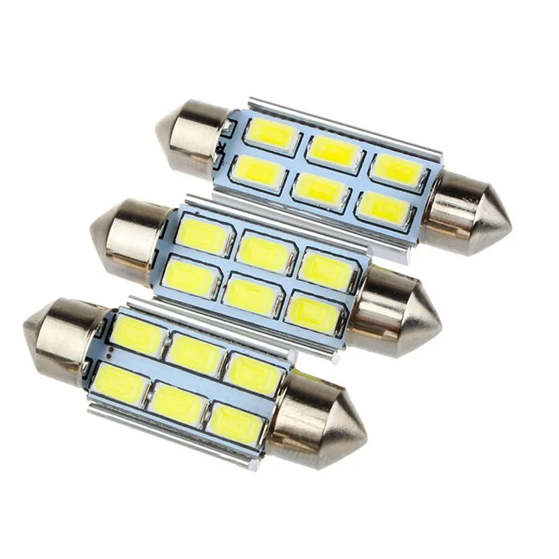 100X Festoon C5W Canbus 31mm 36mm 39mm 41mm led no error 6 smd 5630 5730 LED interior reading bulbs dome lamps white DC 12V