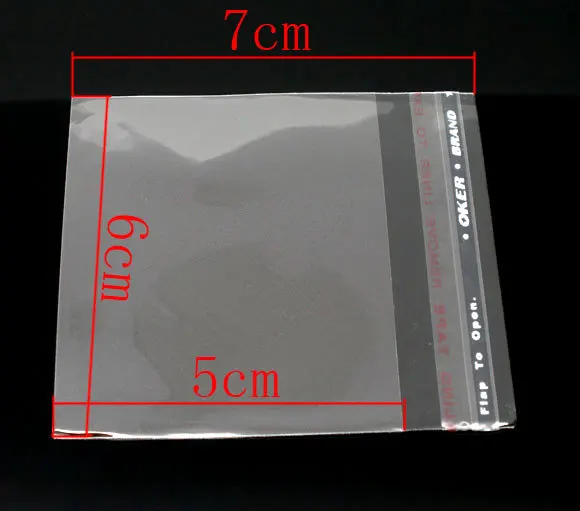 DoreenBeads 200 Clear Self Adhesive Seal Plastic Bags 7x6cm (B07380), yiwu