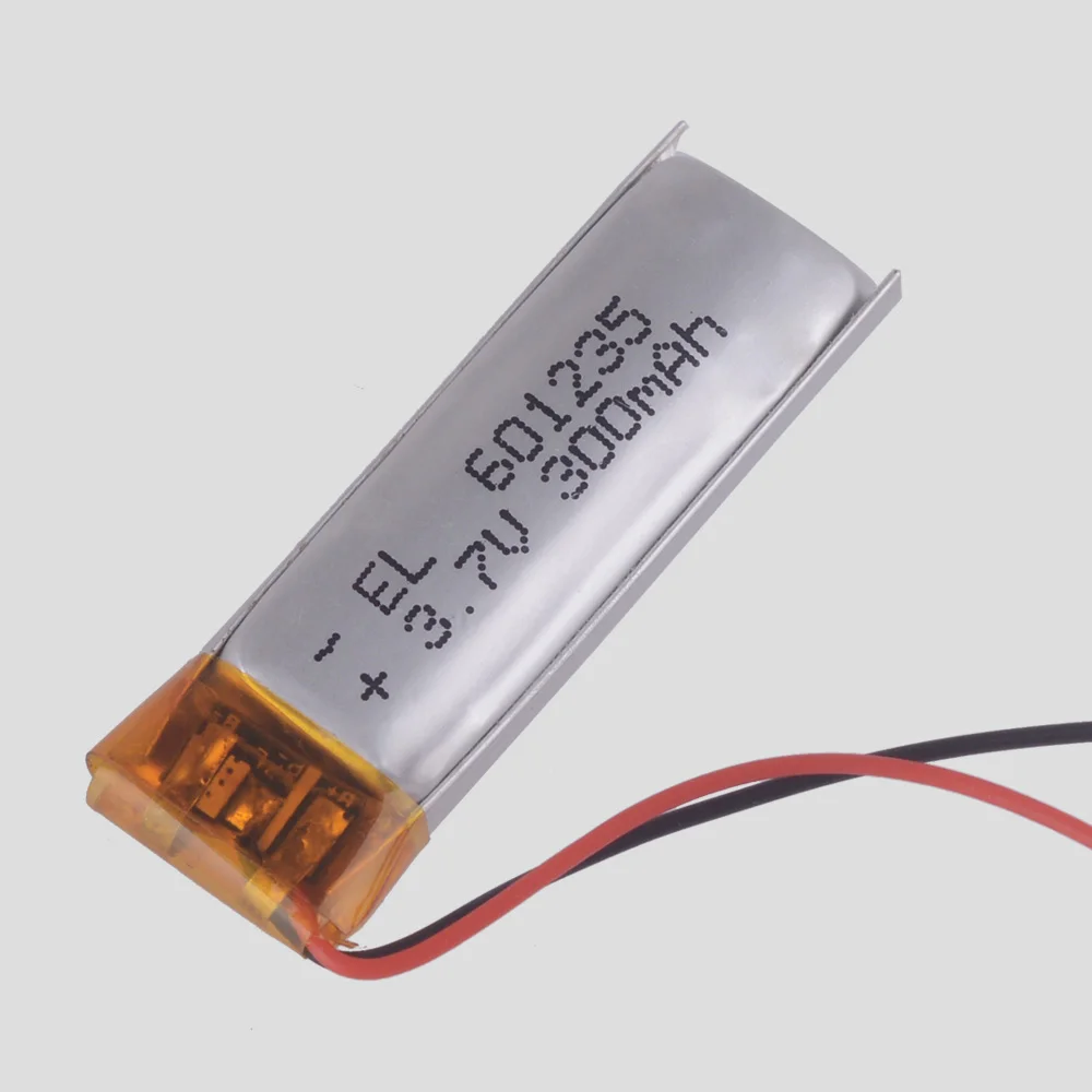 Rechargeable 3.7V 300mAh 601235 Lithium Polymer Li-Po ion batteries For DIY GPS PSP bluetooth Headphone Headset mp3 palyer