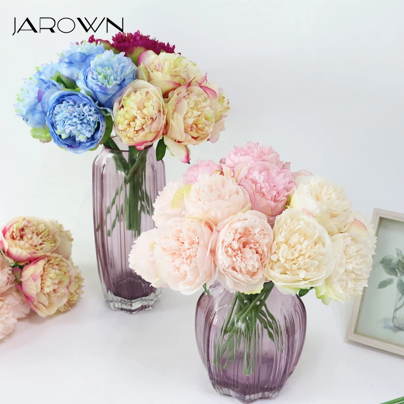 

Silk flower wedding bouquet peony dahlias Artificial flowers fall vivid fake wedding flower bridal bouquets decoration