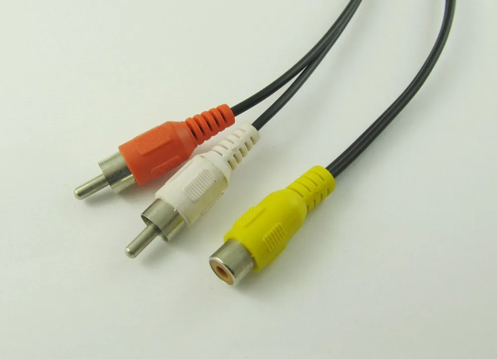 1pc RCA Female Jack to 2 RCA Male Plug Y Splitter Audio Video AV Adapter Cable 27cm