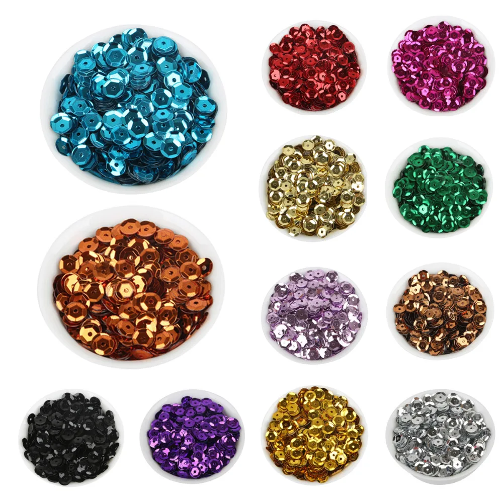 20g 6mm Glitter Sequins Round Flat Loose Sequins Paillettes Wedding Garment Diy Crafts Sewing Accessories Lentejuelas Para Coser