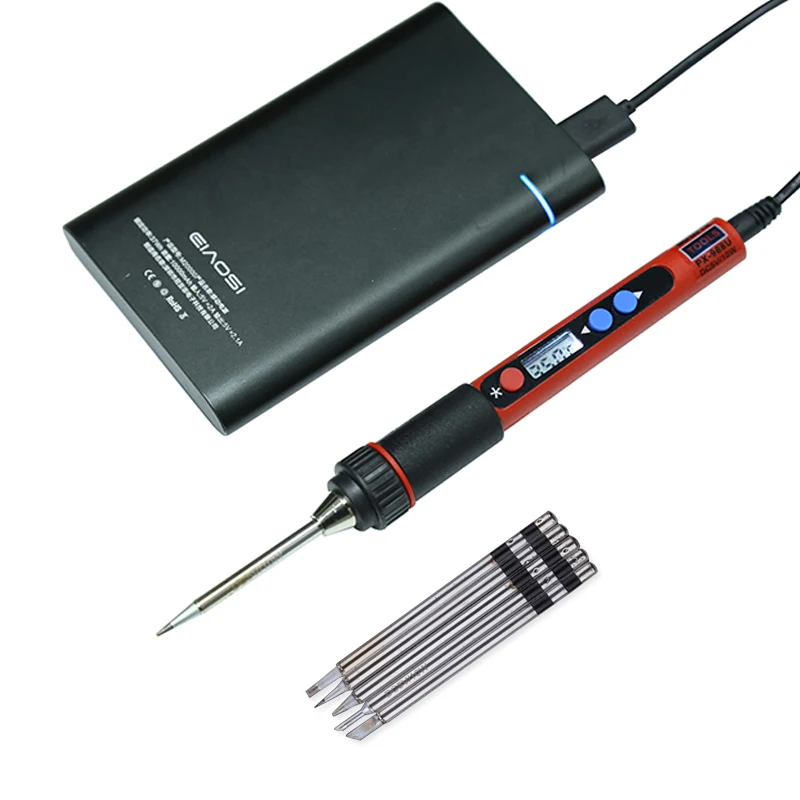 5V 10W Portable USB Soldering Iron LCD Digital Adjustable Temperature Soldering Gun BAG Welding Rework Repair Tool