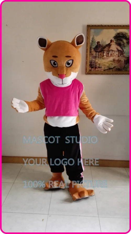 

mascot pink leopard panther courgar mascot costume cartoon character fancy dress carnival costume anime cosplay kits mascotte