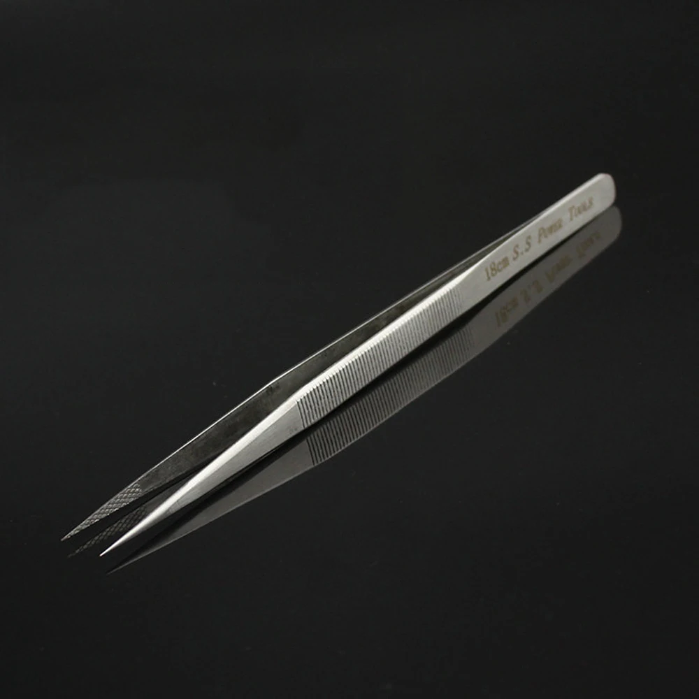 Stainless Steel Tweezers For Electronics Pinzas Precision Long Tweezers Electronics Repair Tools High Quality