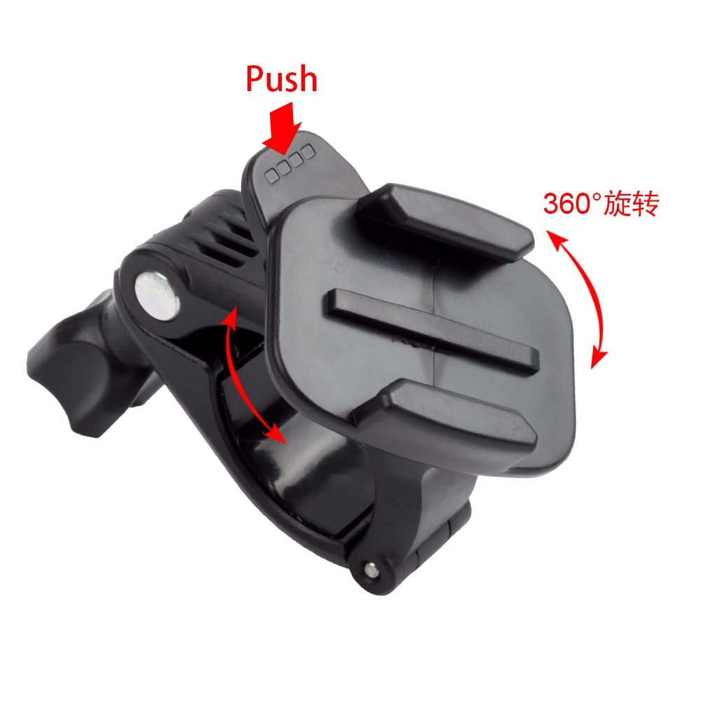 Adaptador de montaje para manillar de bicicleta y motocicleta, accesorio con rotación de 360 grados para GoPro Hero 10, 9, 8, 7, 6, 5 Go Pro, SJCAM,