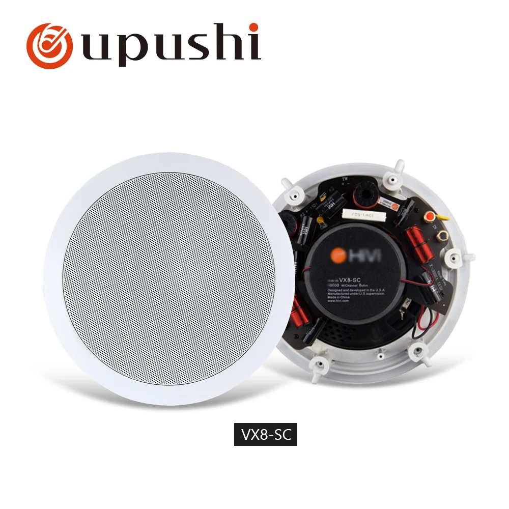 Oupushi ceiling speaker 6.5-8 inch home theatre system roof speakers 120W for home surround sound system loudspeaker 2pcs