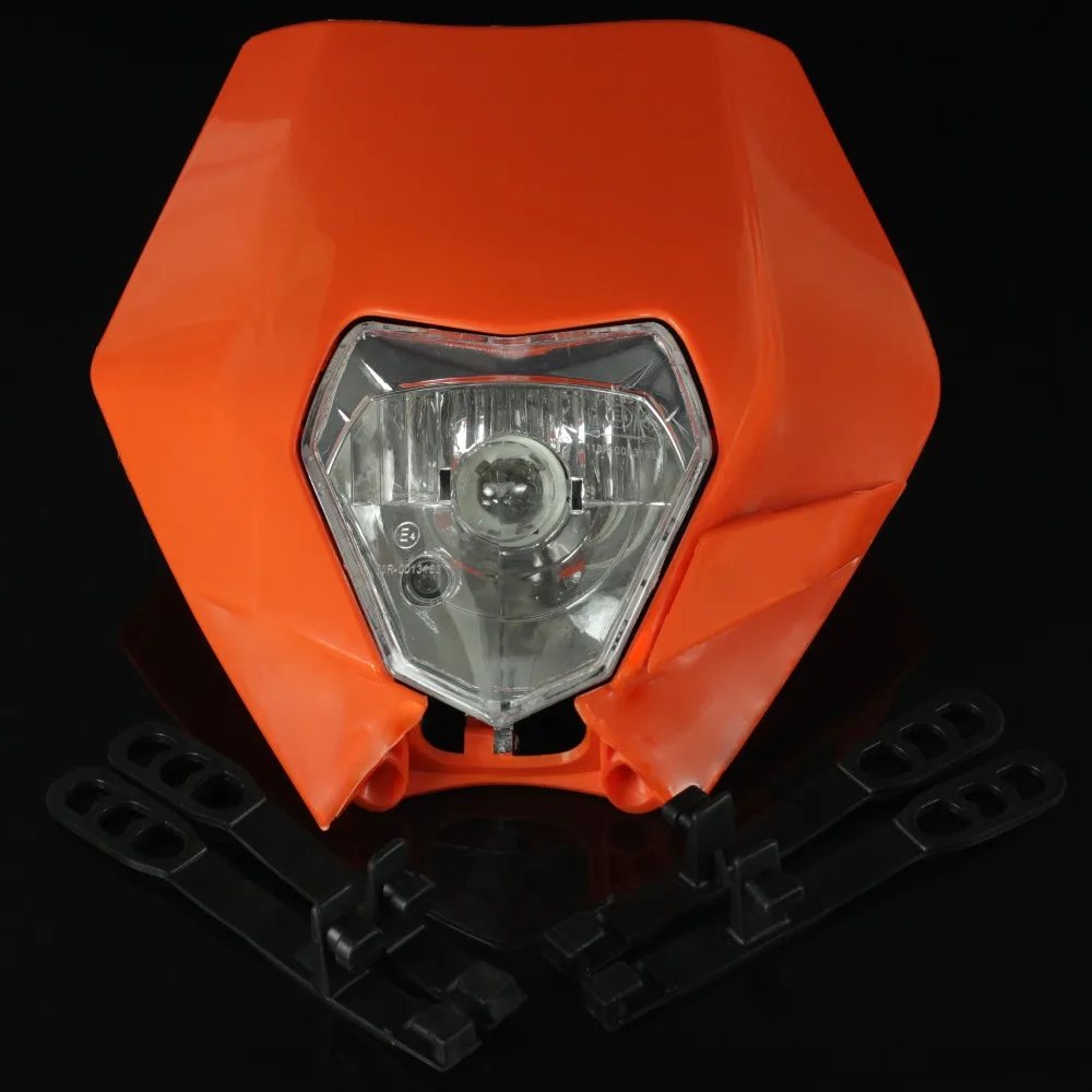 New Dirtbike Motorcycle headlight OFF ROAD Headlamps ENDURO ROAD LEGAL for K T M XR WR CR RMZ DR DRZ KLX KXF CRF Orange