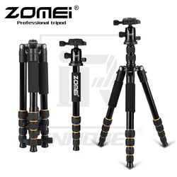 New ZOMEI Q666 Professional Aluminium Alloy Tripod Kit Monopod Ballhead For Travel DSLR Camera Light Compact Portable Stand