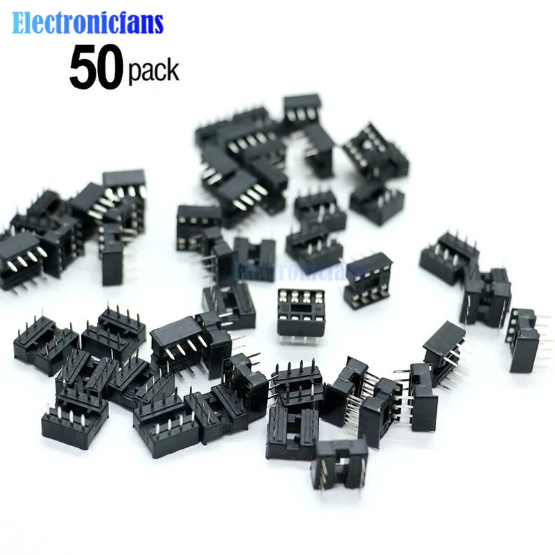 50PCS 2.54MM 8 Pin 8 Pin DIP-8 8DIP 8 DIP IC Sockets Adapter Solder Type