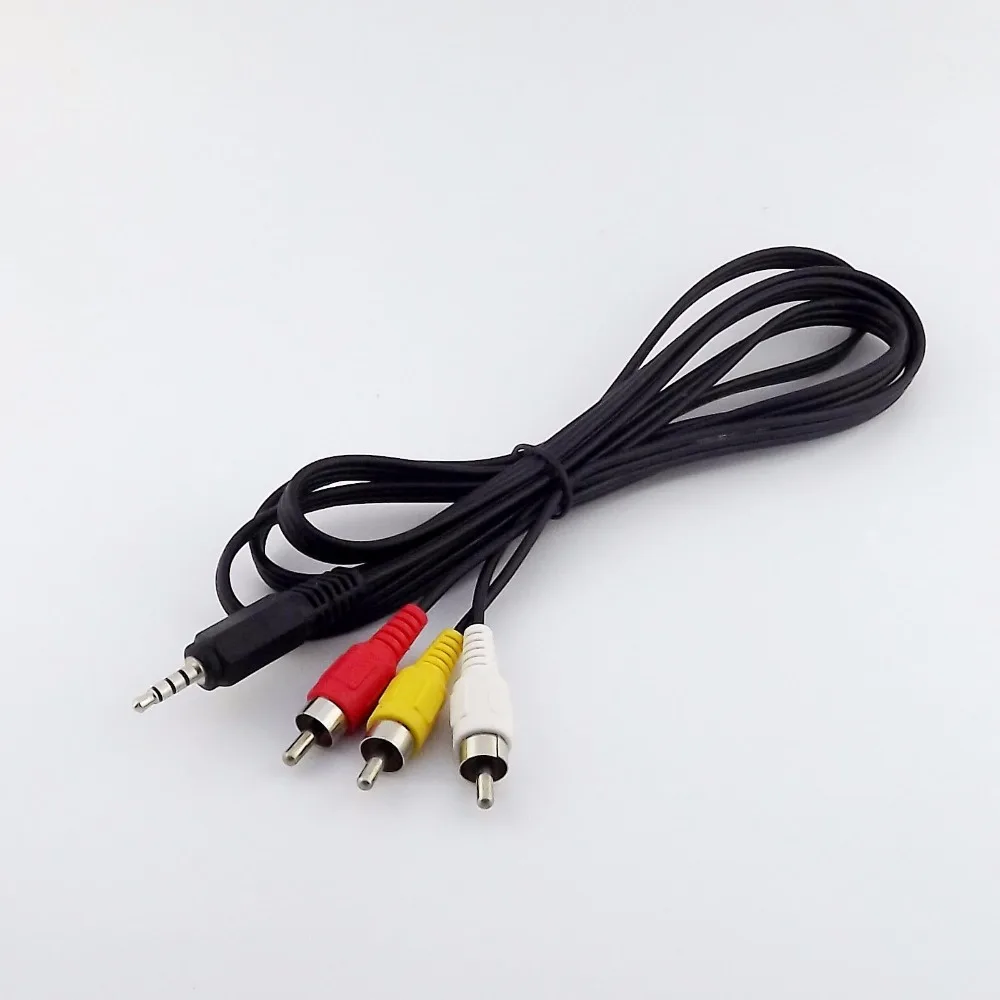 

10pcs 1.5M/5FT 3.5mm 4 Pole Stereo Aux Plug To 3 RCA Male AV Audio Video Adapter Cable