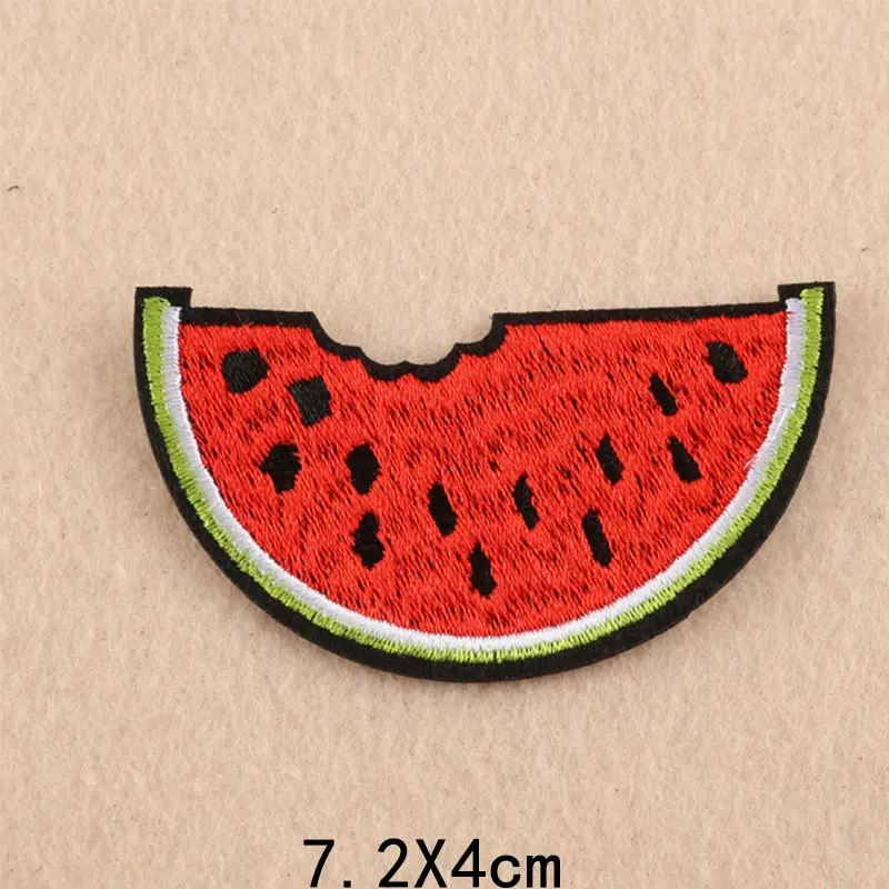 Banana Lemon Cherry Peach Watermelon Fruit Embroidery Patches for Clothing Iron on Kids Clothes Appliques Badge Stripes Sticker