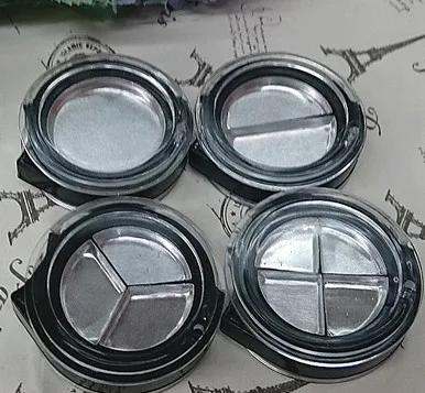 wholesale 200pcs aluminum plate black ps eye shadow/blush/face cream plastic box with transparent flip cap