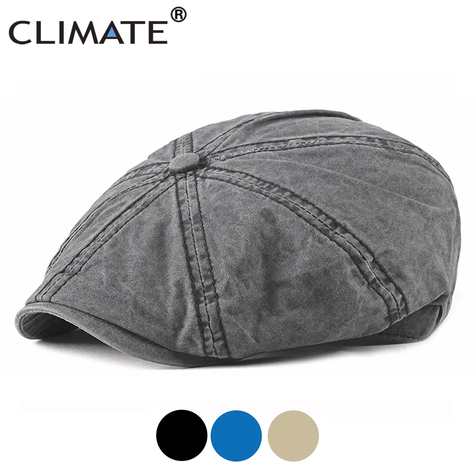 

CLIMATE Super Plus Size Cap Hat Men Man Washed Newsboy Caps Black Cotton Solid Berets Caps Newsboy Cap Vintage Hat for Big Head