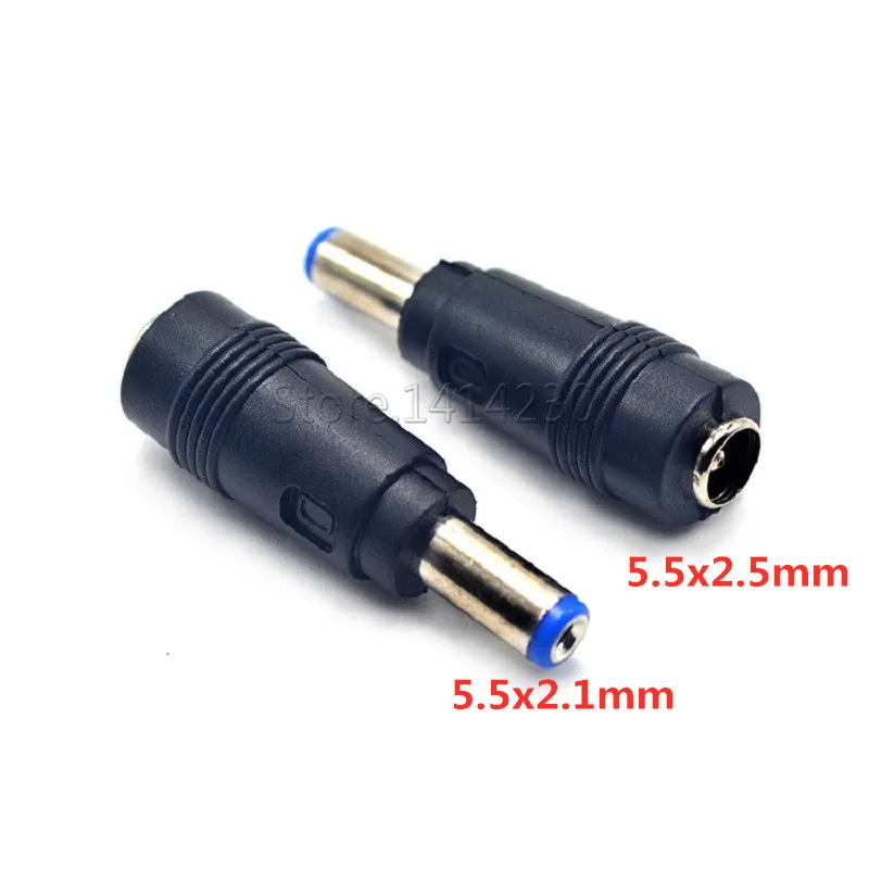 Connector For Dc Power Adapter Connector Plug Conversion Head Jack Female Socket 5.5*2.5mm Turn To Male 5.5*2.1mm