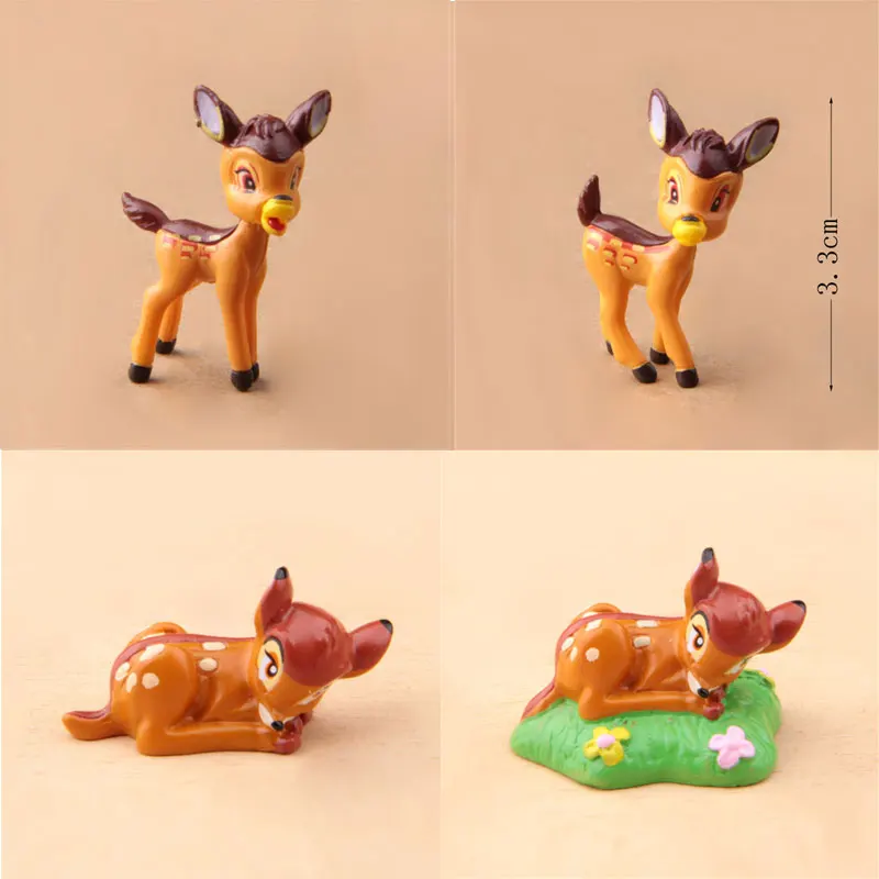 4 Styles Bambi Mini Figures Q Version Bambi PVC Action Figure Toys Collection Model Toy For Home Decor Birthday Xmas Gift