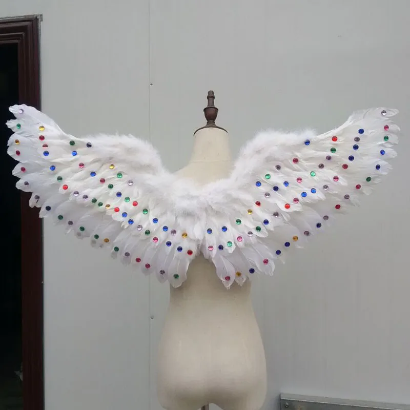 overall length 90cm angel wings,colourful Crystal Rhinestone diamonds wings catwalk platform prop ,dancing decoration gift h1119