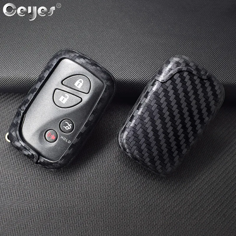 Ceyes Car Styling Smart Remote Silicone Carbon Fiber Key Shell 3 4 Buttons Cover Case For Lexus RX LX GX ES250 RX270 Accessories