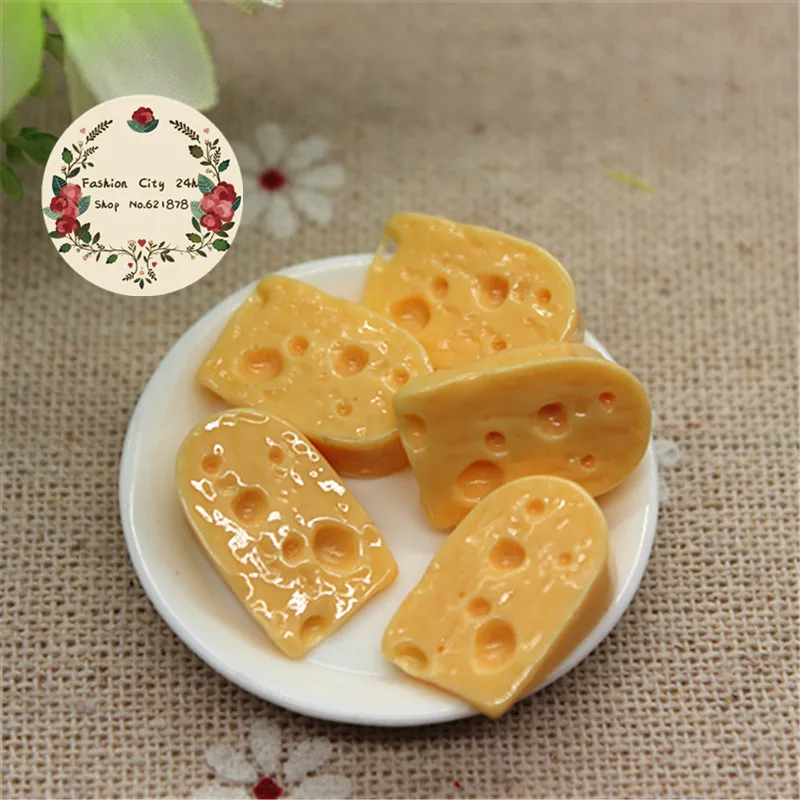 20pcs Cute 3D Simulation Cheese Resin Miniature Food Art Supply DIY Decorative Craft Scrapbooking Accessories