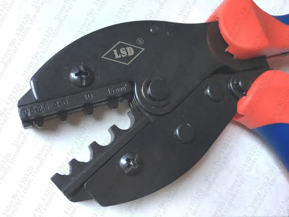 Herramientas de prensado de terminales de horquilla de anillo sin aislamiento desnudo frío, alicates de prensado de 0,5-16 mm2 LY-0516