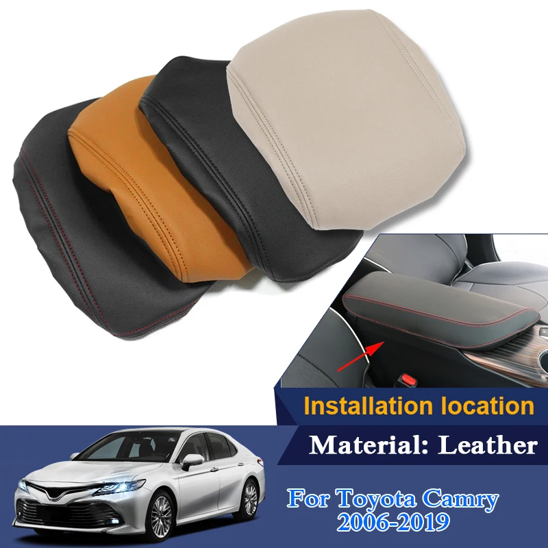 

Leather Car Armrest Pad Covers Center Console Auto Seat Armrests Box Pads For Toyota Camry 2018 2019 Internal Accessories