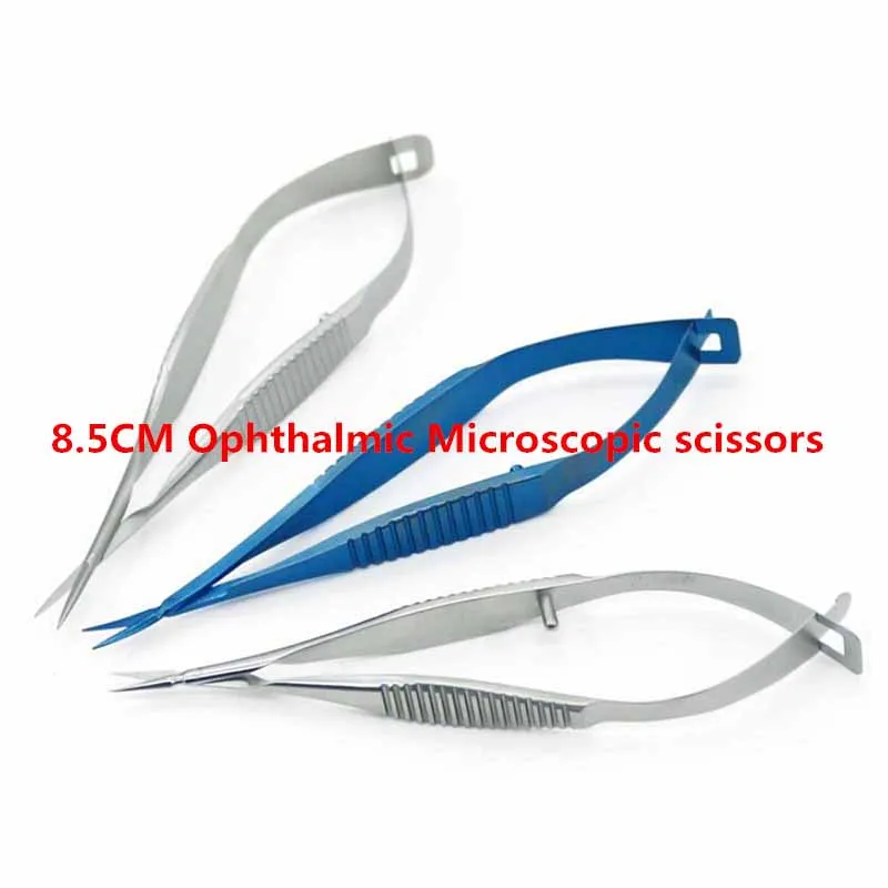 8.5CM Ophthalmic Microscopic Animal Experiment Vascular Scissors Conjunctiva Corneal Iris Capsulotomy Vannas Scissors