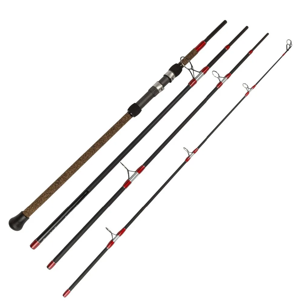 Travel Fishing Rod Aventik Escape 24T Carbon Travel Surf Spinning Rod 4 Pieces 9FT 15-30Ib 1-5oz Spinning Fishing Rod Surf Rod