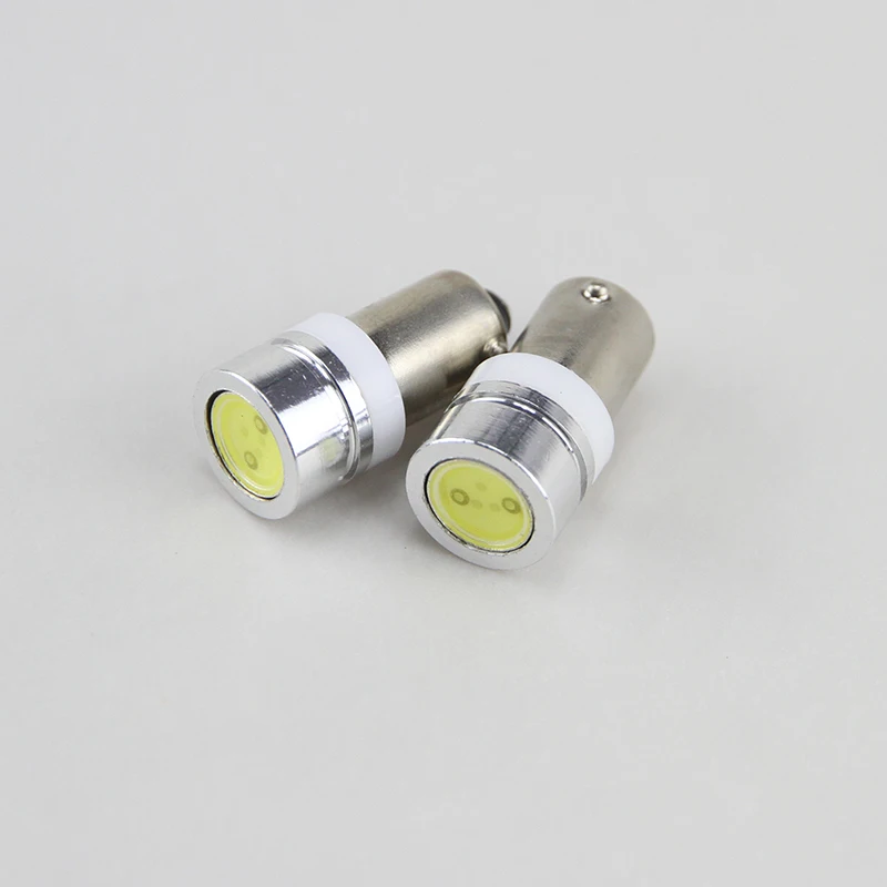 COB BA9 BA9s Single Contact Miniature Bayonet Led Bulb 12V White Car Bulbs T4W 1895 6253 64111 64113 Led Bulb (Pack of 8 White)