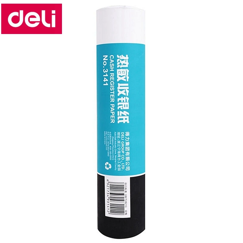 1ม้วน Deli 3141งบ Kertas Register ม้วน50x57mmx18m ความร้อนกระดาษความร้อนกระดาษสำหรับเครื่อง POS