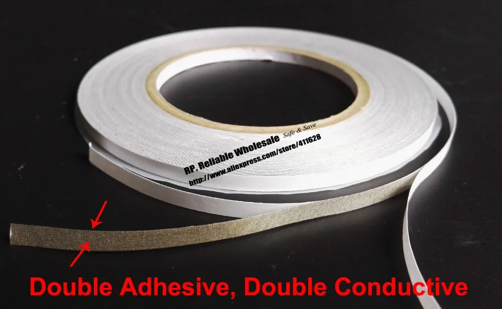 

10x (6mm*20M) Double Sided Adhesive, Double Sided Conductive Fabric Cloth Tape for EMI Shielding Electromagnetic Waves Masking