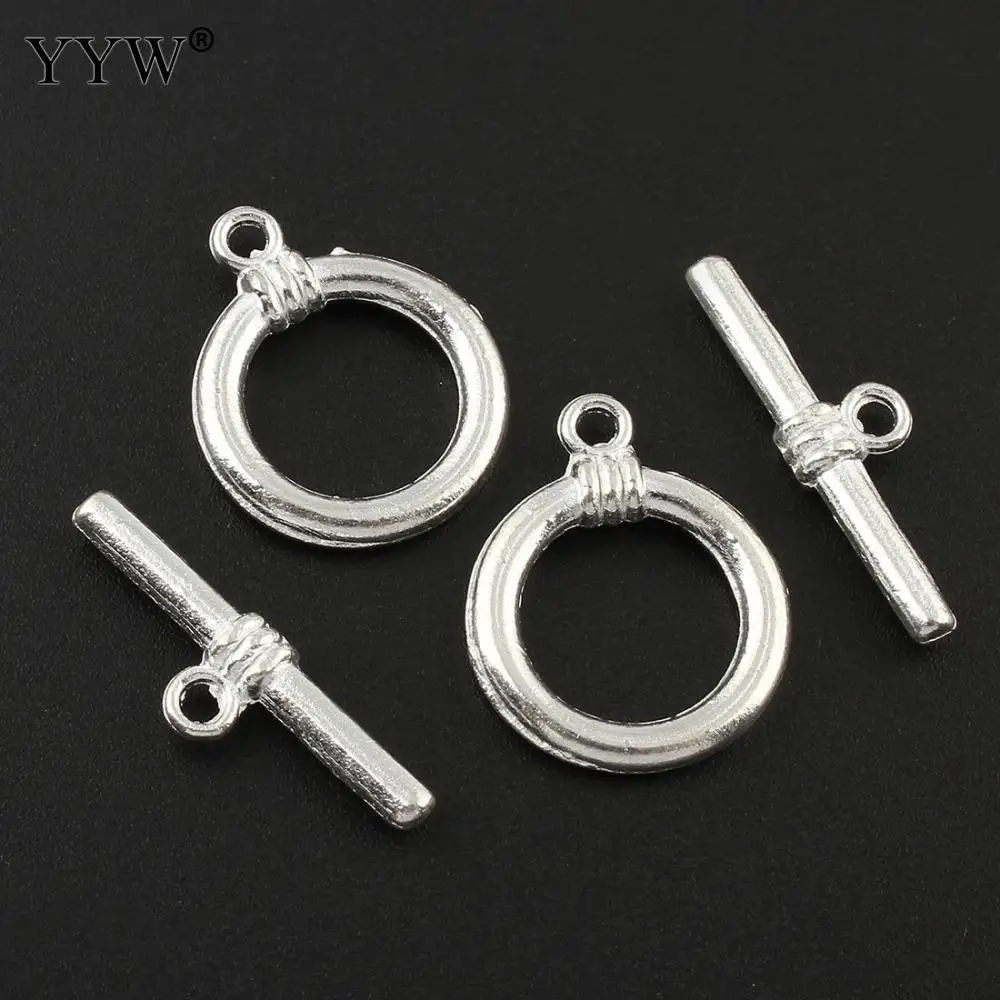 

YYW Wholesale 100Pairs/Bag Silver Color Fastener Bracelet Single-Strand Toggle Clasp For DIY Jewelry Making Findings Accessories