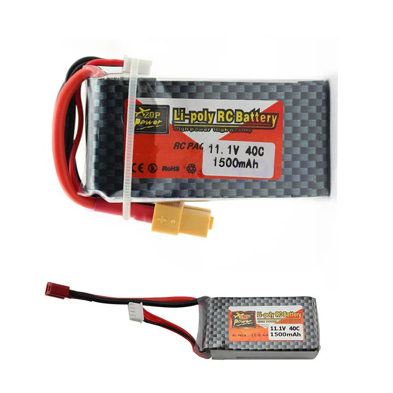 5ピース/ロットzop電源リポバッテリー11.1v 1500mah 3s 40C最大60C XT60プラグtプラグrc quadcopterドローンのヘリコプター車飛行機