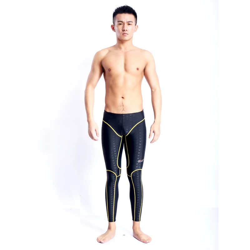 HXBY Racing Swimwear Men Swimsuit Briefs Competitive Swimming Trunks For Boys Bathing long swim pants men's long swimming trunks