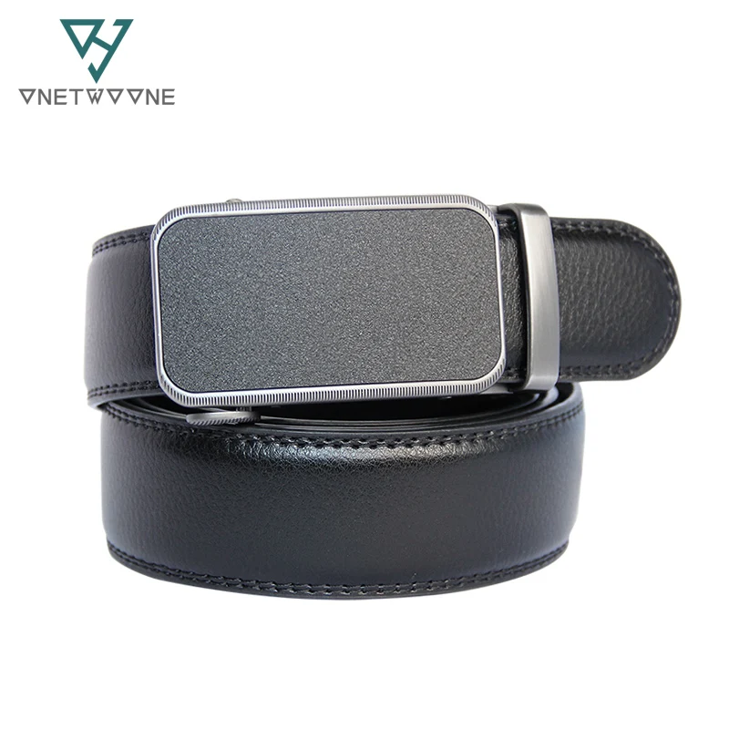 

Brand Fashion Automatic Buckle Black Genuine Leather Belt Men's Belts Cow Leather Belts for Men 3.5cm Width 135cm Adjustable