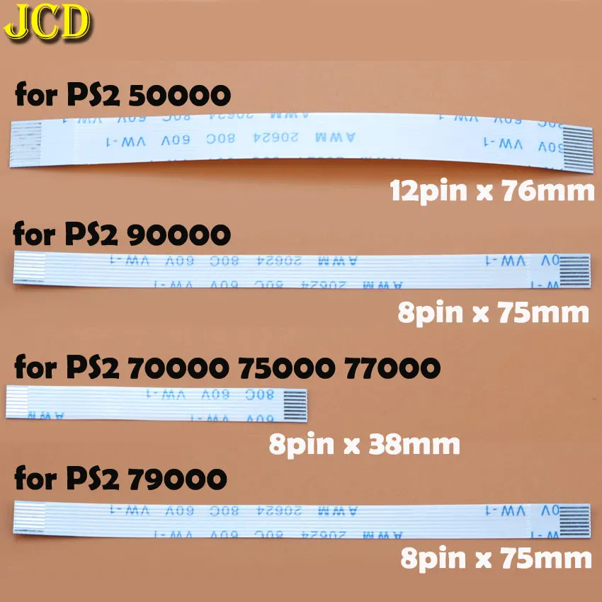 JCD 2pcs 7pin 8pin 12pin Ribbon Flex Cable For PS2 Controller Charging PCB Board and Power switch Flex Cable