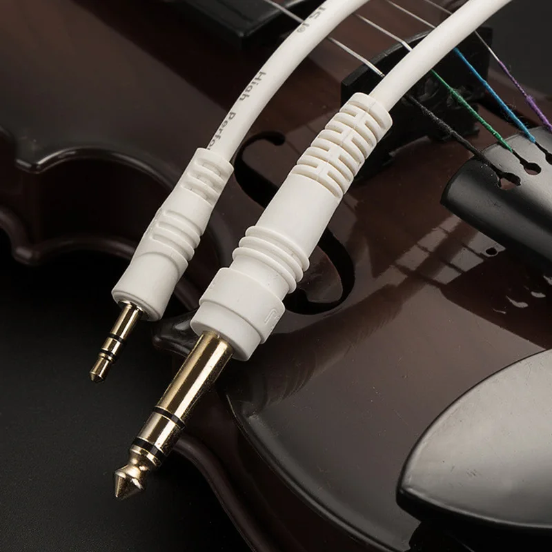 Aux 3.5mm to 6.35mm TRS TS Adapter Plug Stereo Audio Converter for Phones Computers Speakers Mixing Console