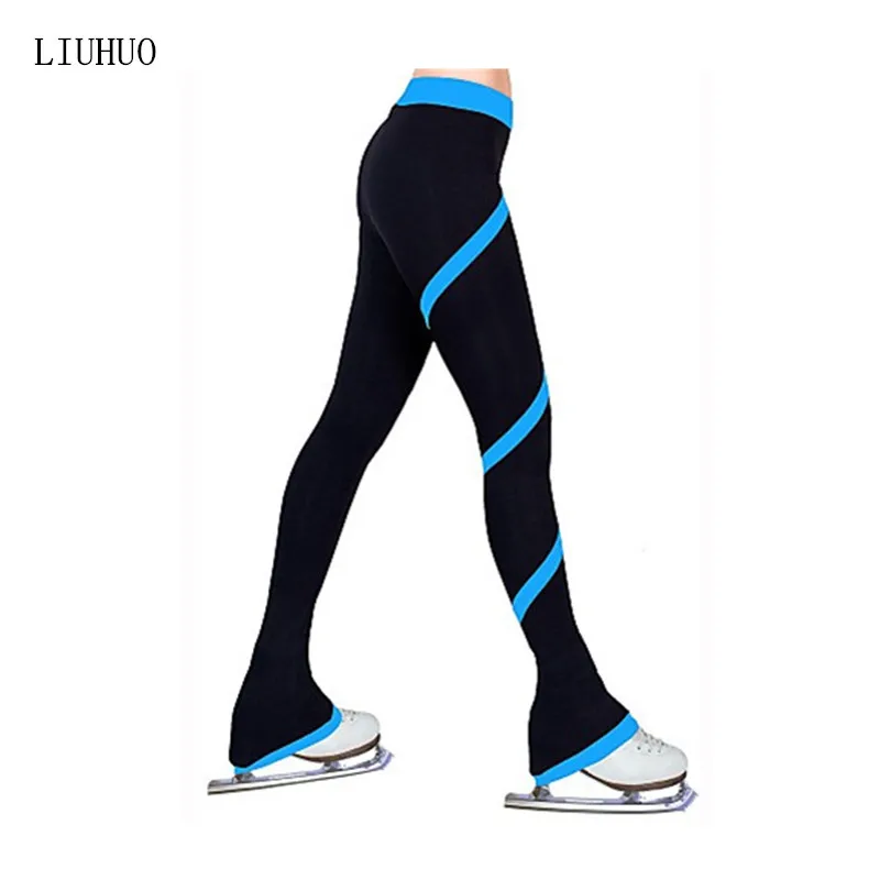LIUHUO Ice Figure Skating Pants Trousers Women Girl Tights Bottoms Train Rose Red Red Blue Light Blue Light Pink Teens Practice