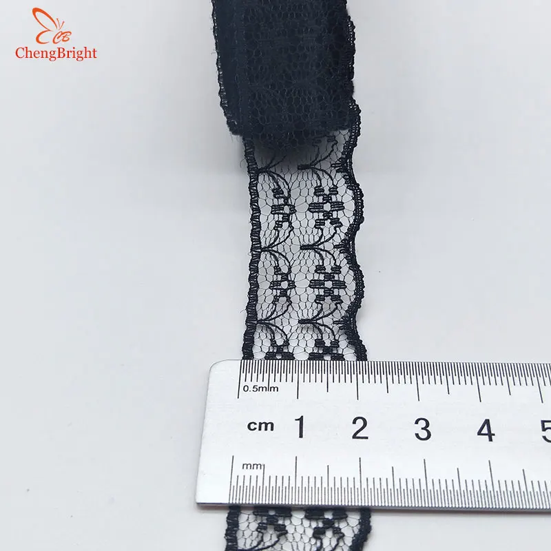 ChengBright Beautifu 10 Yards Lace Ribbon 22MM Wide Lace Trim DIY Embroidered Net Lace For Sewing Decoration African Lace Fabric