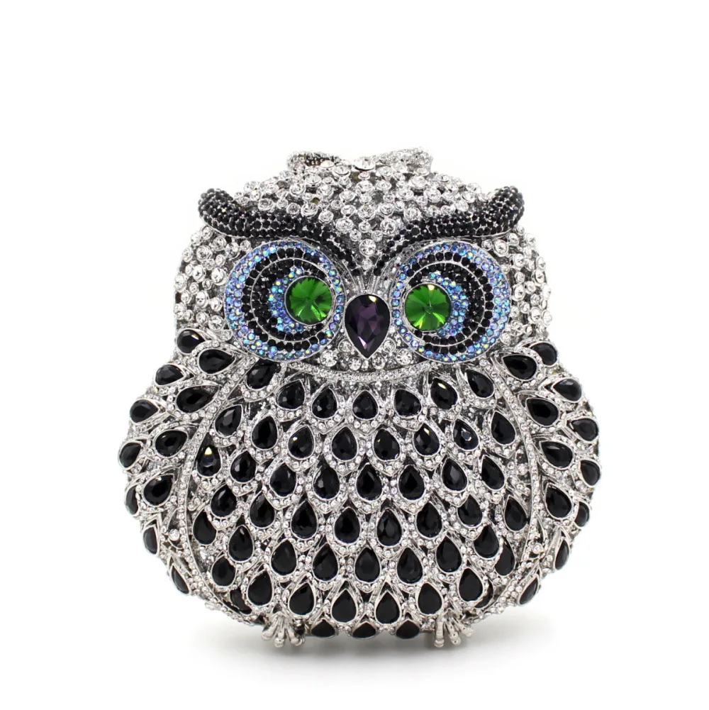 BL006 Animal braccialini Owl women bags pochette handmade prom Clutch evening bags Luxury party bags crystal clutch bags