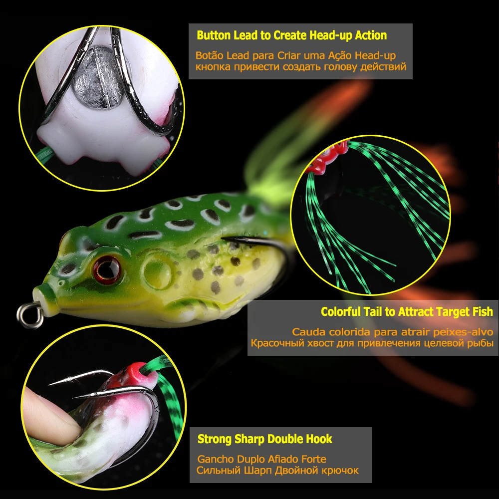 Goture Frog Fishing Lure 5.5cm 12.5g Soft Silicone Bait Crankbaits Fishing Lures Carp Fishing Wobblers Artificial Bait Frog Lure