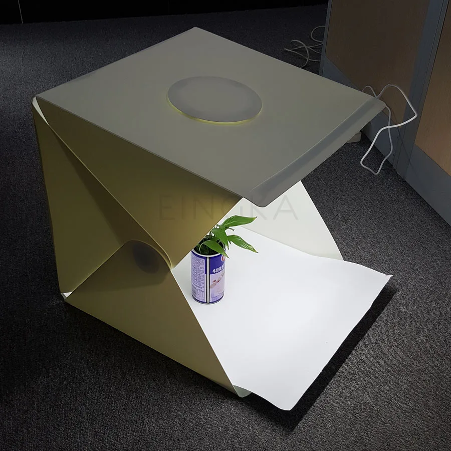 جديد كبير (40x40x40 سنتيمتر) للطي منضدية الاستوديو منتشر لينة مربع مع الصمام ضوء أسود أبيض خلفية استوديو الصور ملحقات